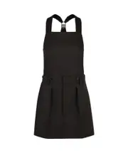 Prada Gabardine Dungarees Dress IT42 black
