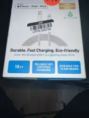 Anker 10' Bio-Braided Lightning to USB-C ECO Friendly Fast Charging Cable White