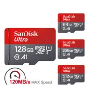 Micro SD Card SanDisk 32G 64G 128G 256G 512G Ultra Class10 Memory A1 120Mb/s AU