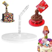 Walhome Anti Gravity Cake Stand Reusable DIY Decorative Cake Kit Baking Tools Create Unique Cakes Easily for Baby Shower Graduation Birthday Wedding Party