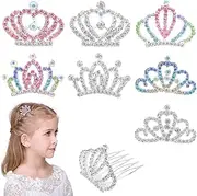 [Generic] 8 PCS Mini Rhinestone Hair Comb, Shiny Rhinestone for Girls Birthday Party Supplies Hair Dectoration (Multiple colors, One size)