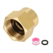 Brass Pipe Fitting, 1/2"G Female x 3/4"NPT Female Hex Nipple Pipe Adapter