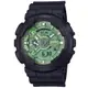 【CASIO 卡西歐】 G-SHOCK 經典酷黑 獨特百搭 鼠尾草綠 人氣雙顯 GA-110CD-1A3_51.2mm