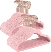 50 Pack Velvet Baby Hangers Non-Slip Clothes Hangers with Swivel Hooks, Space...