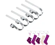 Christmas Stocking Holder for Mantle Set of 5 Christmas Stocking Holders for Fireplace Mantle Hooks Christmas New Year Party Decorations-