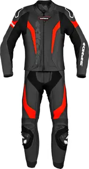 Spidi Laser Touring, leather suit 2pcs. , color: Black/Red , size: 54