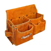 Carpenter Waist Bag with Hammer Holder - Leather Tool Belt Waist Bag