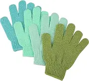 Slick Exfoliating Gloves - 4 Pcs Body Scrub Gloves, Shower & Bath Exfoliation Mitts