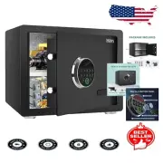 Solid Steel Biometric Fingerprint Safe with Alarm & Removable Shelf - 1.2 Cu Ft