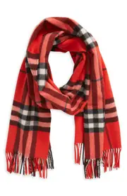 burberry Check Washed Cashmere Scarf in Scarlett at Nordstrom