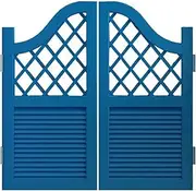 EKDJSN Half Waist Swinging Doors, Louvered Swing Door, Cafe Doors, Hollow-Carved Design, Kitchen Balcony Partition Decoration Solid Wood (Color : Dark Blue, Size : 39.3in/100cm)