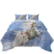 Snowflakes Winter White Horse Coverlet