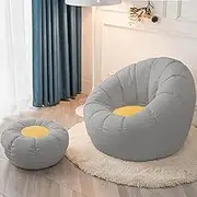 UYSOFRCV Bean Bag Sofa Cover (No Filler), Petal Shape Bean Bag Chair Replacement Cover for Organizing Children Plush Toys Memory Foam for Kids Adults,Gray Yellow,70×70×50cm