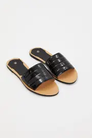 Black Flat Slides - Size 7, Women's Trial Accs