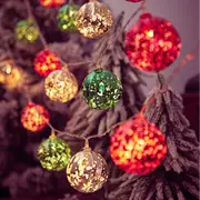 2 Pack Battery Christmas Tree Decor Lights Strip Fairy Light Ball Light Strip