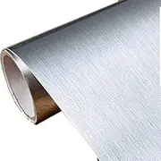 Stainless Steel Peel and Stick Brushed Silver Metal Contact Paper Self Adhesive Vinyl Film Shelf Liner for Covering Backsplash Oven Dishwasher Pantry Appliances (24 X 78.7 inch, silver)