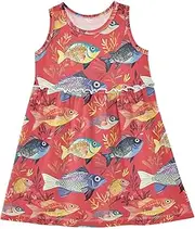 [Caihoyu] Girls Summer Tank Dresses Toddler Kids Swing Casual Spring Dresses Easter Outfit, Multicolor02, 6 Years