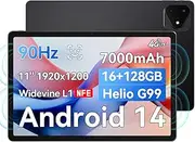 [ALLDOCUBE] iPlay 60 Pro 11 inch Tablet, 90Hz Reflex 1920x1200 FHD Android 14 Tablet, 16GB(6+10)RAM+128GB+1.5TB Expand, MediaTek Helio G99 Octa-core, Widevine L1, 7000mAh, Quad Speaker, 4G/Wifi5, PD 18W