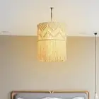 Woven Macrame Lampshade Hanging Pendant Light Cover Office Bohemian Decors