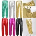 Girls Boys Sparkle Harem Pants Metallic HipHop Steert Dance Trousers AU