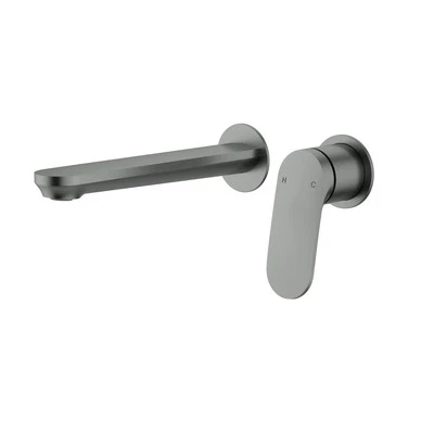 SULU MARK II Wall Basin/Bath Mixer Separate Back Plate - Gum Metal