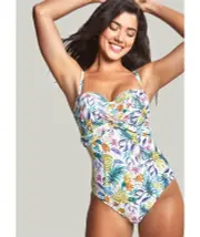 Panache Swimwear Botanical Padded Bandeau One Piece Swimsuit - Floral 10E 5054383681290 Swimwear Swimming Costume Bathers - Afterpay Available