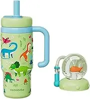 24oz Stainless Steel Whale Fountain Tumbler with Fun Fountain Effect, Insulated Whale Water Bottle with Handle, Cute Drinking Cup with Whale Squirt & Perfect for Teens, and Adults