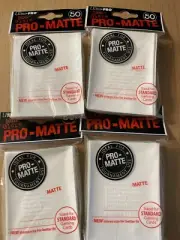 Ultra-PRO Non-Glare PRO-MATTE Deck Protector Card Sleeves 50 ct x4 WHITE - 200ct