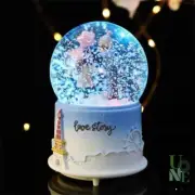 crystal ball music box glowing snow couple Birthday Valentine's Day gift for boy