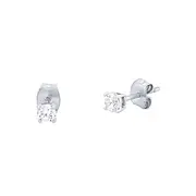 Bevilles 9kt White Gold Cubic Zirconia 4 Claw 3mm Stud Earrings