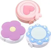 Uonlytech 3Pcs Retractable Measuring Tape for Body Measurements Cute Double Sided Soft Tape Measure for Home Office and Sewing Portable Durable Tear Resistant Easy to Use