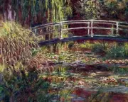 The Japanese Bridge (The Water-Lily Pond, Symphony in Rose) Painting by Claude