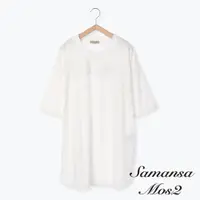 在飛比找蝦皮商城優惠-Samansa Mos2 標語打印長版落肩棉質T恤(FL12