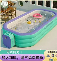 在飛比找Yahoo!奇摩拍賣優惠-現貨 充氣游泳池兒童家用可折疊小孩成人戶外室內大型洗澡水池 