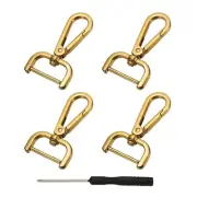 Detachable Snap Hook, 1 Inch Swivel Clasp for Purse (4 Pack, Dark Gold)