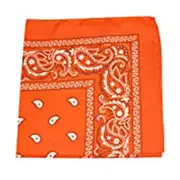 Orange White Paisley Bandana Doo Rag 22" x 22" Face Mask Protection FAST SHIP