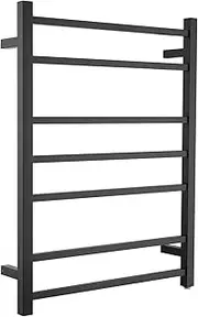 Decaura 7-Bar Heated Towel Rail, Electric Towel Warmer with Square Design, IP55 Waterproof, Stainless Steel, Wall-Mounted for Bathroom, 600Wx800Hx120D mm