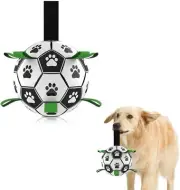 Dog Toys Soccer Ball with Grab Tabs, Interactive Dog Toys for Tug of War, Puppy