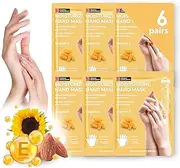 Original Derma Beauty Hand Mask 6 Pairs Moisturizing Vitamin E Hydrating Hand Mask Set Hand Mask Gloves Hand Repair Gloves Hand Care Hand Rejuvination Soothing Gloves