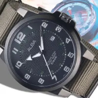 在飛比找momo購物網優惠-【ALBA】雅柏手錶 黑色框戶外休閒風時尚男錶/AS9C73