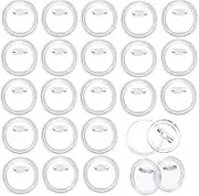 25Pcs DIY Acrylic Button Badge Clear Craft With Pin Round Picture Photo Buttons Blank for Crafts, School Projects, Badges (3 Inch)