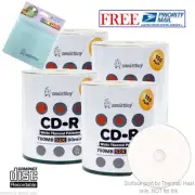 400 PK Smartbuy 52X CD-R White Thermal Hub Printable Disc+FREE Micro Fiber Cloth