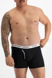 [Bonds] Bonds Men's Guyfront Cotton Mid Trunk in Black Size: Large L Black