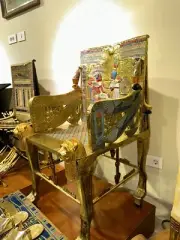 King Tut Throne Chair 24K –Life Sized- Authentic Replica from the Pharaoh’s Tomb