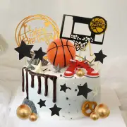 16 PCS Basketball Cake Toppers, Basketball Theme Cake Decoration for Boy Birthda