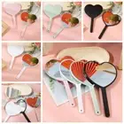 Plastic Love-heart Handheld Mirror Cute Cosmetic Mirror Makeup Tool