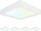 Luxrite 4 Inch Square LED Flush Mount 10W 3 Color Selectable Dimmable 4-Pack