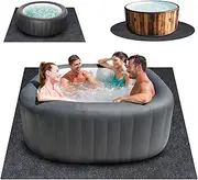 100 * 100 Inch Hot Tub Mat, Extra Large Inflatable Hot Tub Pad Outdoor Indoor, Waterproof Slip-Proof Backing, Absorbent Spa Pool Ground Base Flooring Protector Mat, Protect Hot Tub Pool from Wear