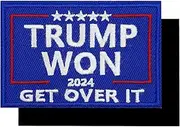 [ReelFun] 3'' Trump Won 2024 Get Over It Embroidered Hook and Loop Patch
