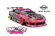 1:10 RC Clear Lexan Body Shell kit - Nissan Silvia S15 +Miki Takagi Decals etc